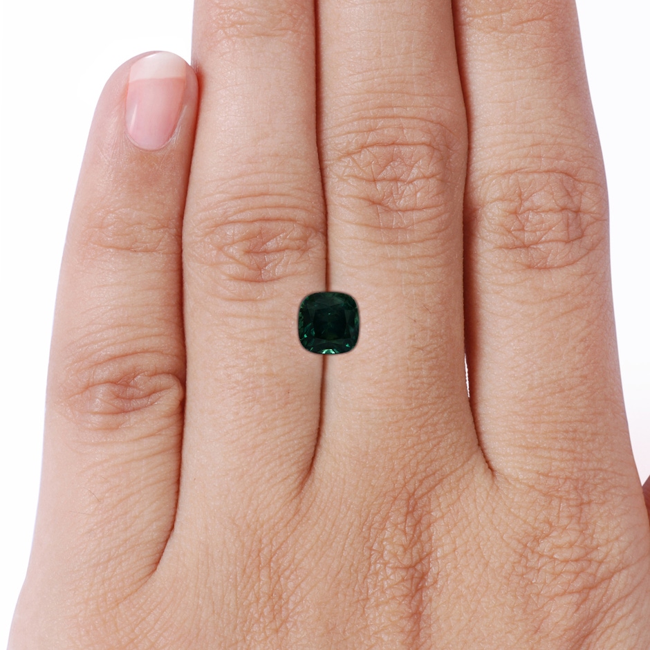 7.67x7.57x5.80mm AA GIA Certified Cushion Teal Sapphire Halo Twisted Shank Ring with Diamonds in Rose Gold stone-body