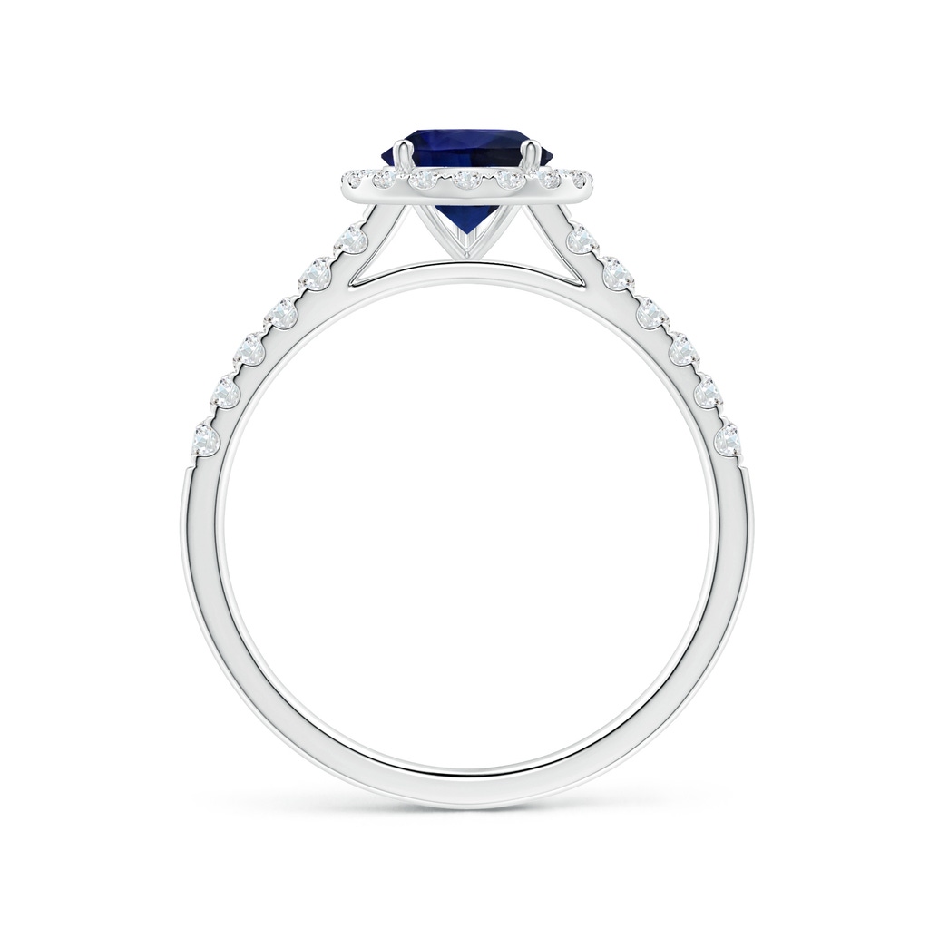 8.19x6.23x3.40mm AAA GIA Certified Pear-Shaped Blue Sapphire Halo Ring with Diamonds in 18K White Gold Side-1