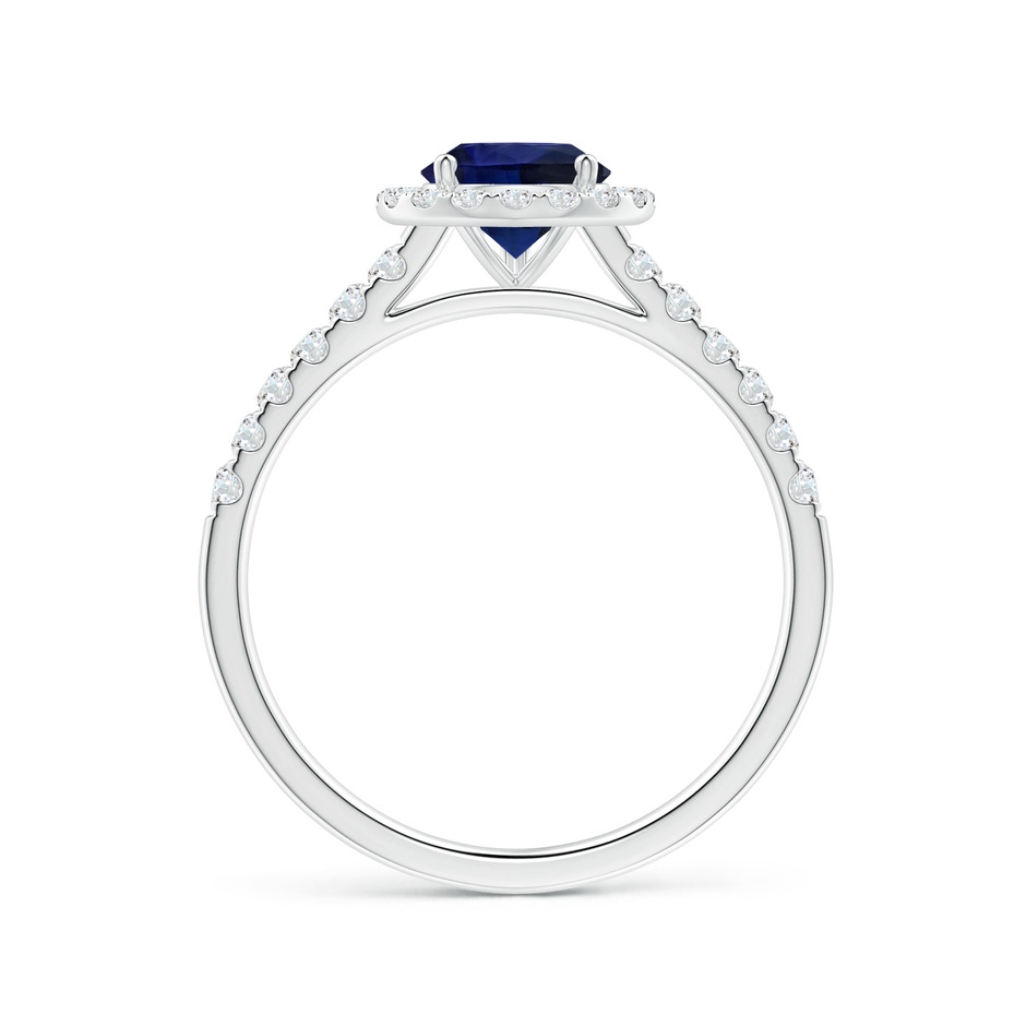 8.19x6.23x3.40mm AAA GIA Certified Pear-Shaped Blue Sapphire Halo Ring with Diamonds in P950 Platinum Side-1