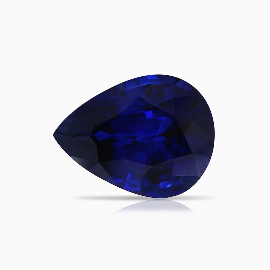 8.19x6.23x3.40mm AAA GIA Certified Pear-Shaped Blue Sapphire Halo Ring with Diamonds in P950 Platinum Stone