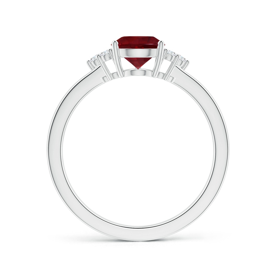 7.91x5.80x4.13mm AAAA GIA Certified Pear-Shaped Ruby Reverse Tapered Shank Ring with Diamonds in 18K White Gold side-1