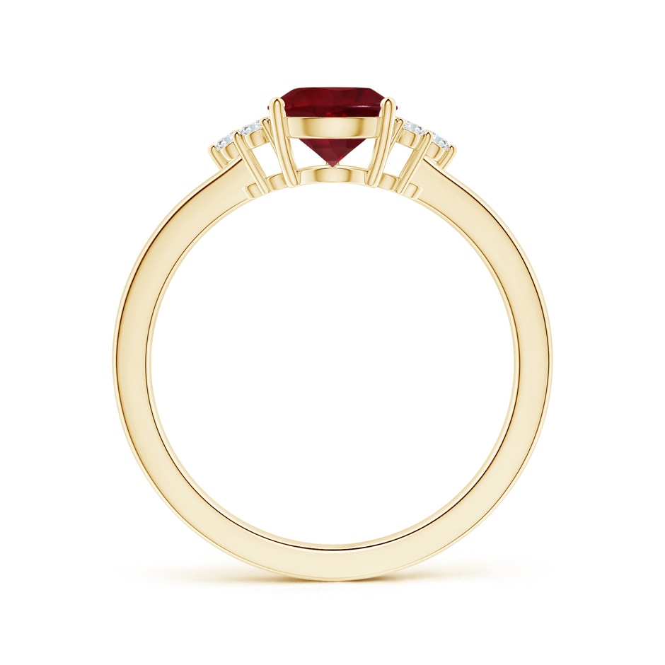 7.91x5.80x4.13mm AAAA GIA Certified Pear-Shaped Ruby Reverse Tapered Shank Ring with Diamonds in 18K Yellow Gold side-1
