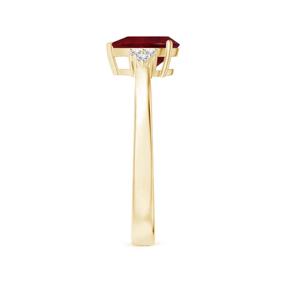 7.91x5.80x4.13mm AAAA GIA Certified Pear-Shaped Ruby Reverse Tapered Shank Ring with Diamonds in 18K Yellow Gold side-2