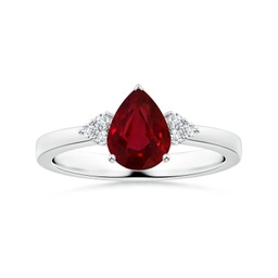 Solitaire Platinum Ruby Rings