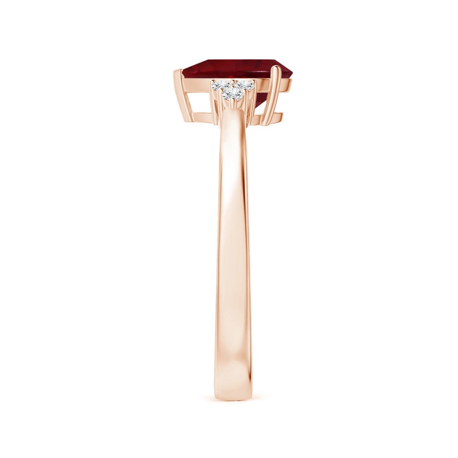 7.91x5.80x4.13mm AAAA GIA Certified Pear-Shaped Ruby Reverse Tapered Shank Ring with Diamonds in Rose Gold side-2