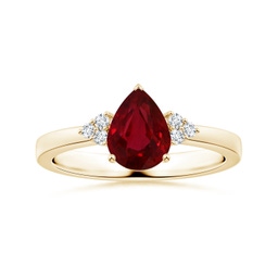 Solitaire Yellow Gold Ruby Rings