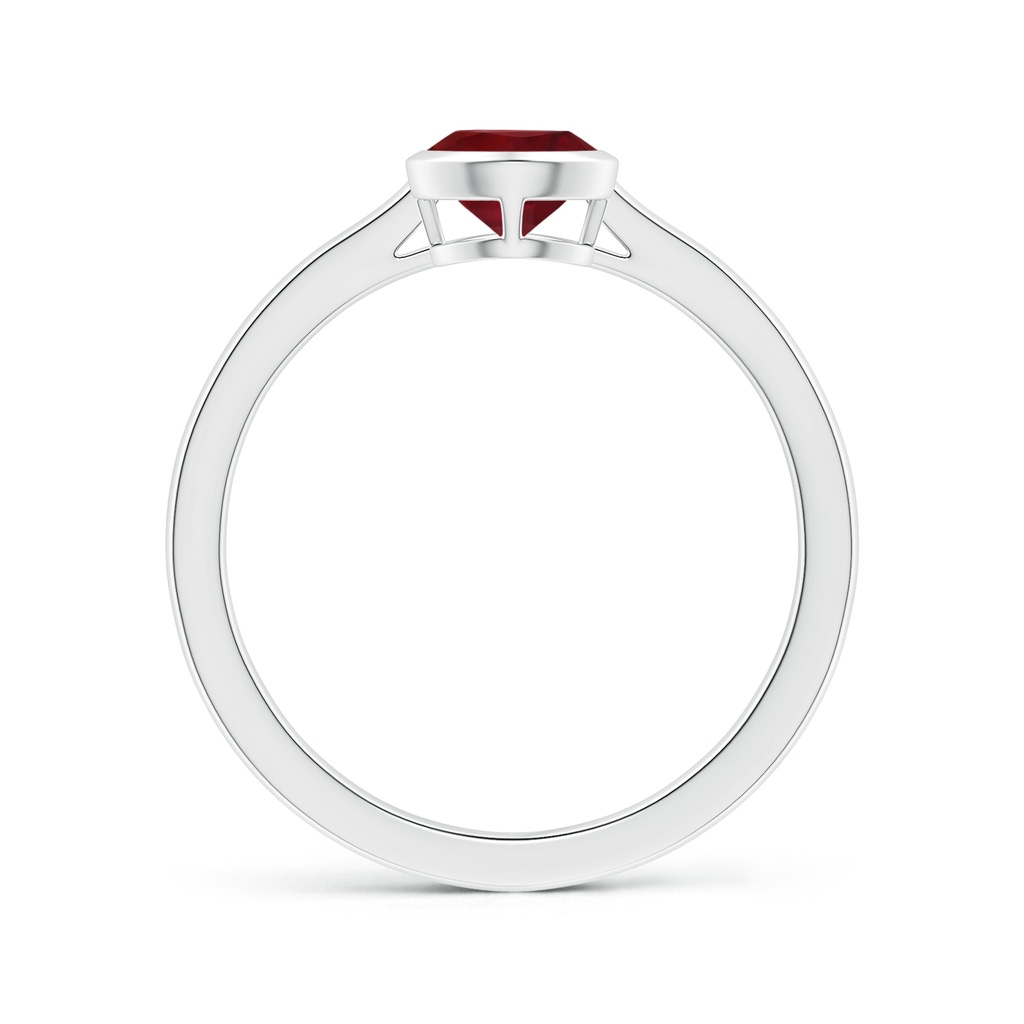 7.91x5.80x4.13mm AAAA Bezel-Set GIA Certified Pear-Shaped Ruby Solitaire Ring in 18K White Gold Side-1