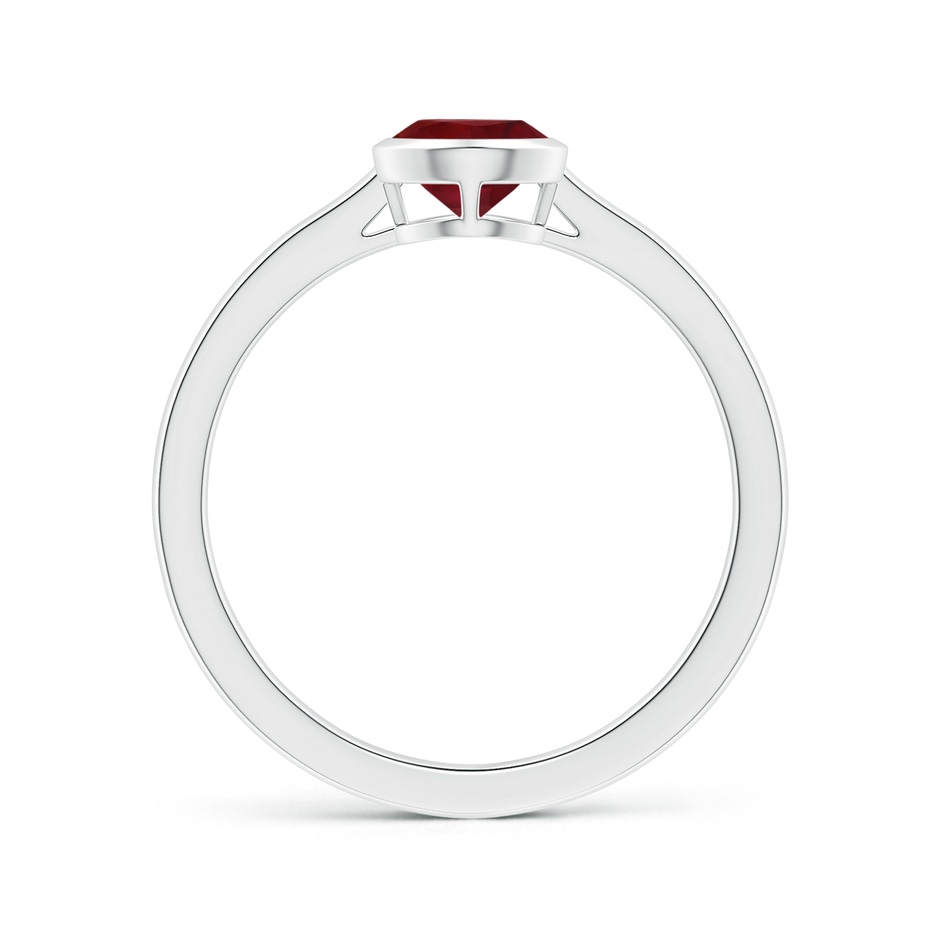 7.91x5.80x4.13mm AAAA Bezel-Set GIA Certified Pear-Shaped Ruby Solitaire Ring in 18K White Gold side-1