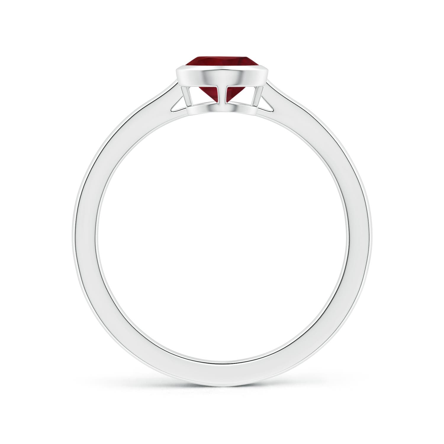 7.91x5.80x4.13mm AAAA Bezel-Set GIA Certified Pear-Shaped Ruby Solitaire Ring in White Gold - side 2