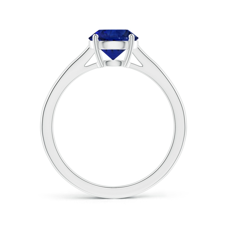 7.87x7.87x4.57mm AAAA Prong-Set GIA Certified Round Blue Sapphire Solitaire Ring in 18K White Gold Side-1