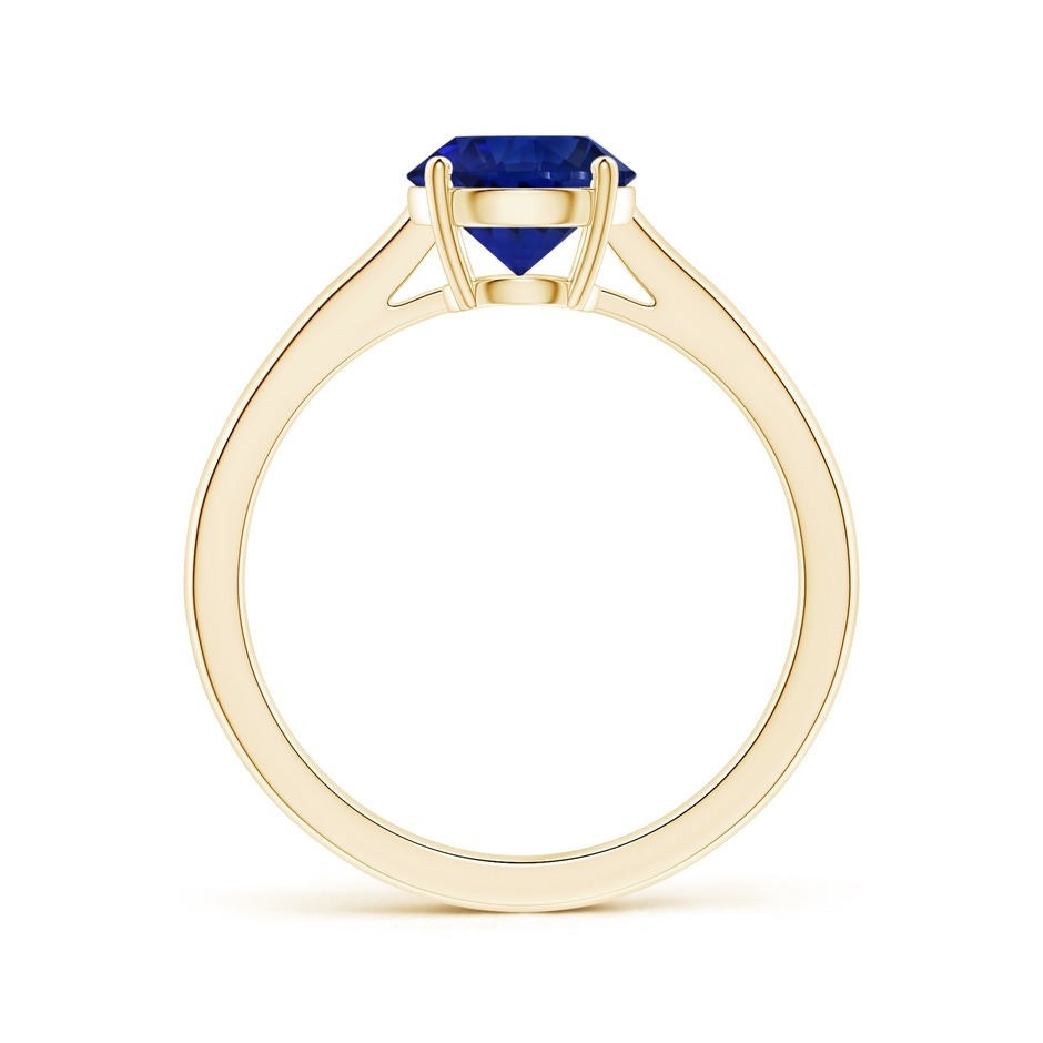 7.87x7.87x4.57mm AAAA Prong-Set GIA Certified Round Blue Sapphire Solitaire Ring in 18K Yellow Gold side-1