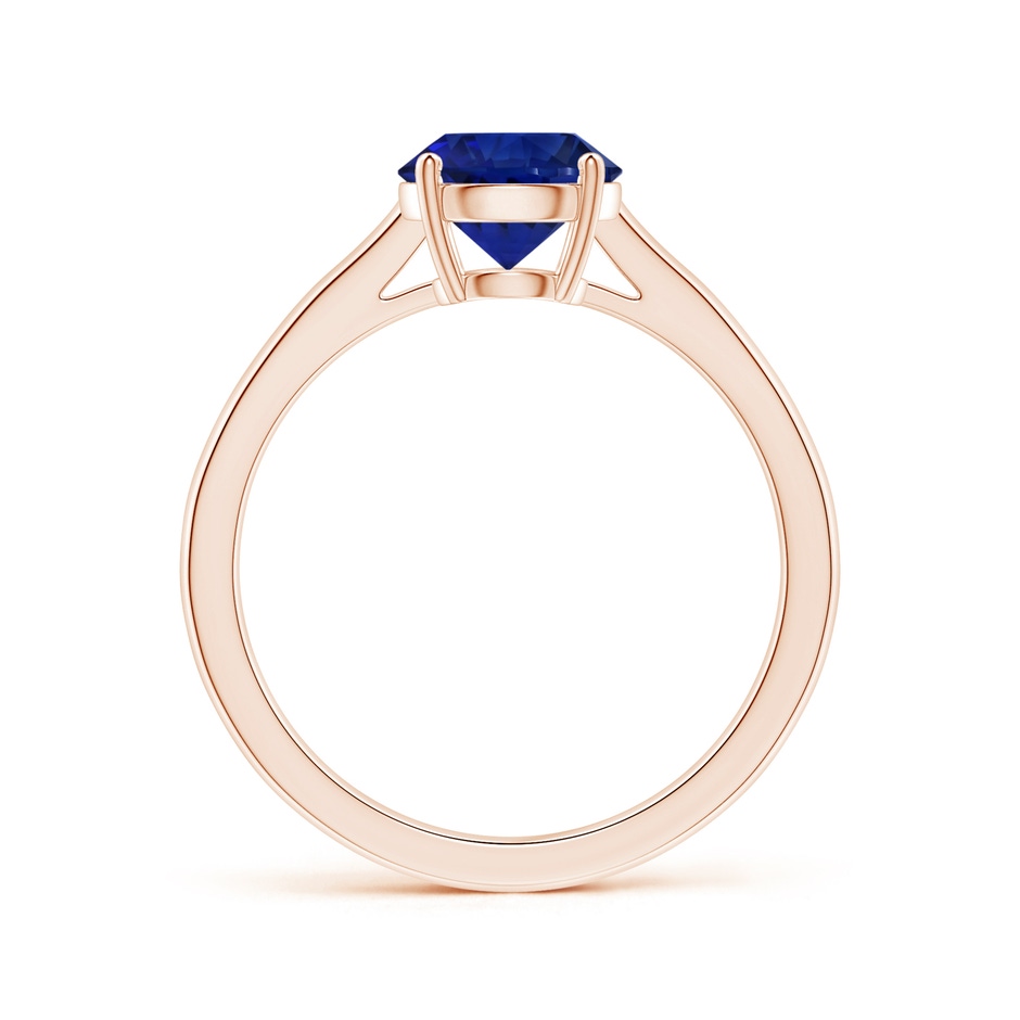 7.87x7.87x4.57mm AAAA Prong-Set GIA Certified Round Blue Sapphire Solitaire Ring in Rose Gold side-1