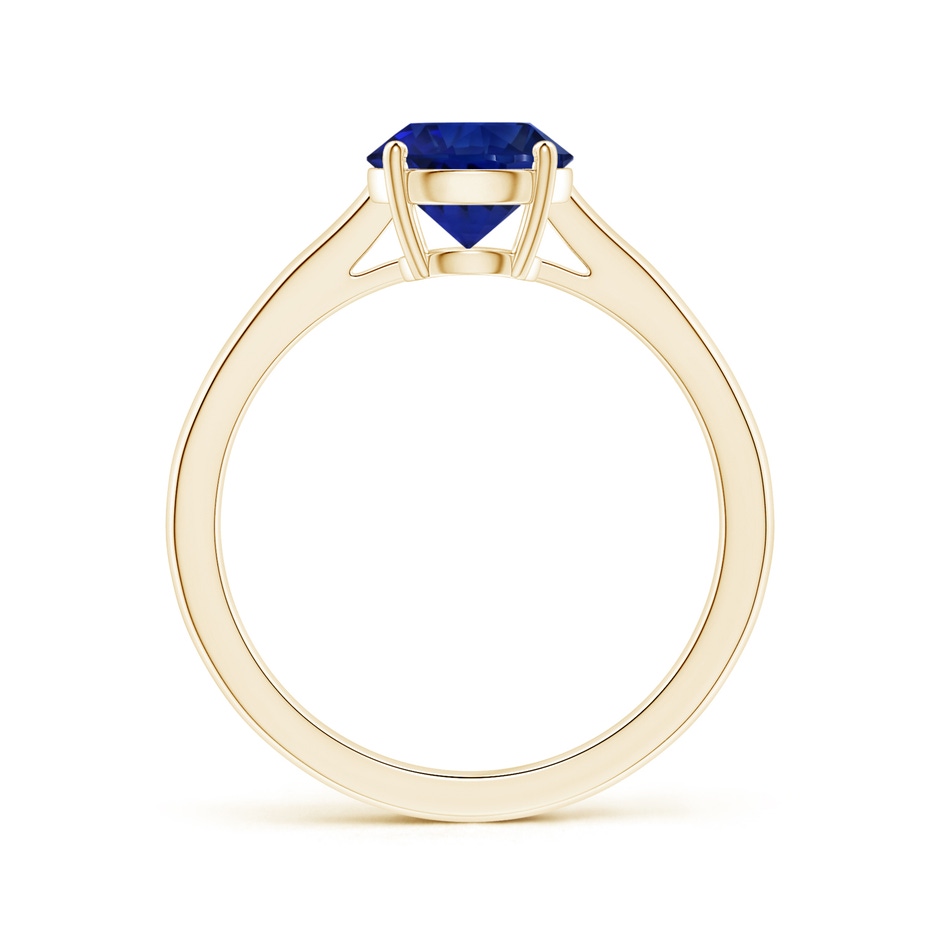 7.87x7.87x4.57mm AAAA Prong-Set GIA Certified Round Blue Sapphire Solitaire Ring in Yellow Gold side-1