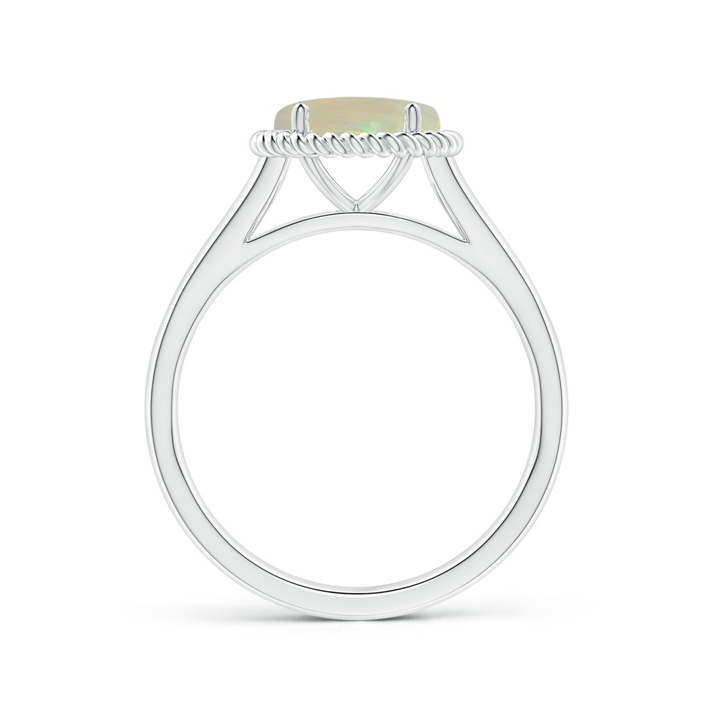 8.29x8.25x3.02mm AAA GIA Certified Round Opal Ring with Twisted Split Shank in P950 Platinum Side 199