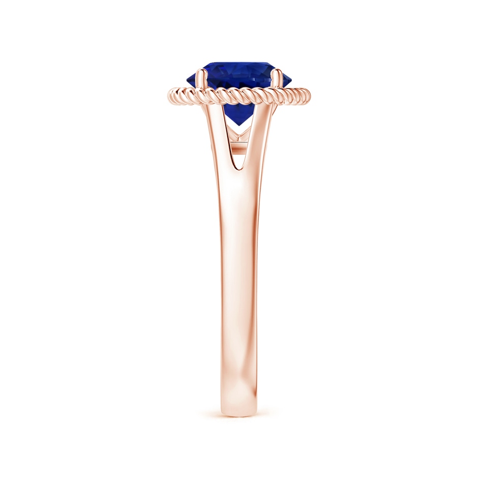 7.87x7.87x4.57mm AAAA GIA Certified Round Blue Sapphire Halo Ring with Split Shank in 18K Rose Gold side 399