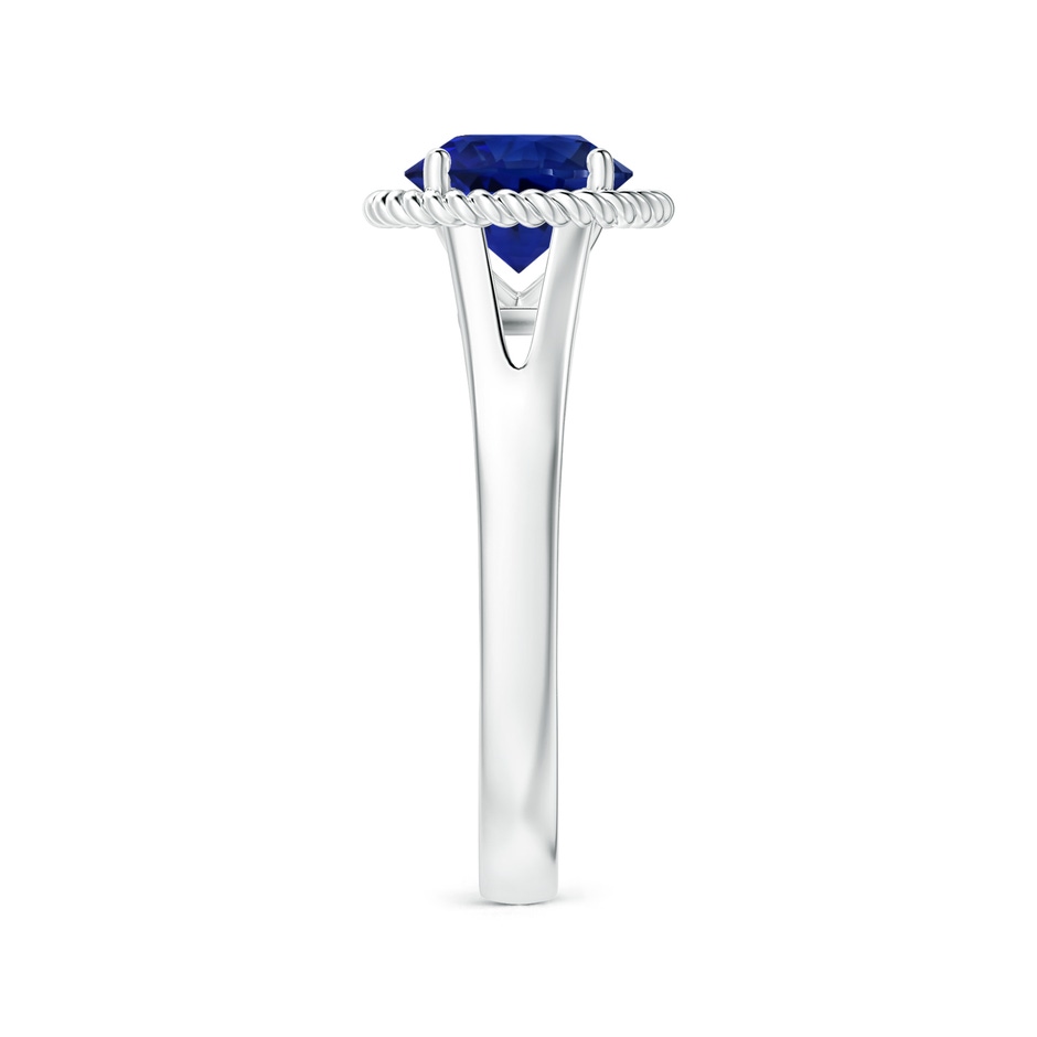 7.87x7.87x4.57mm AAAA GIA Certified Round Blue Sapphire Halo Ring with Split Shank in White Gold side 399
