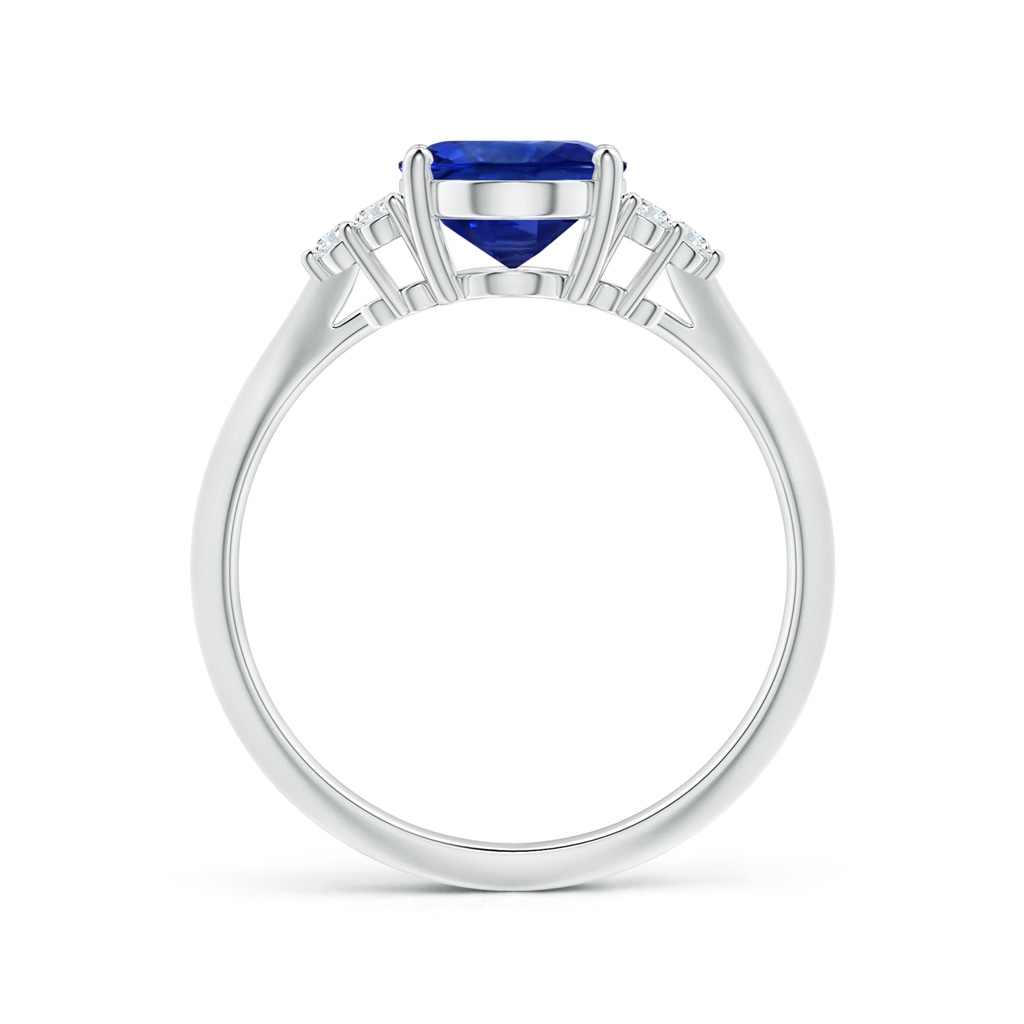 9.88x7.91x4.95mm AAA GIA Certified Oval Sapphire Knife-Edged Shank Ring with Diamonds in White Gold - side 199