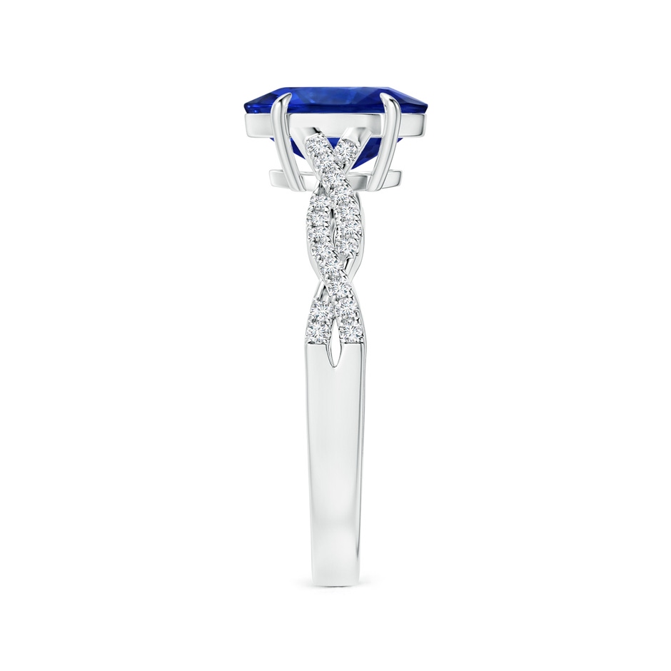 9.88x7.91x4.95mm AAA GIA Certified Claw-Set Oval Sapphire Twisted Shank Ring with Diamonds in P950 Platinum side 399
