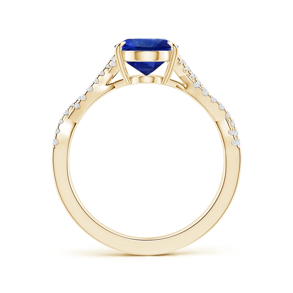 9.88x7.91x4.95mm AAA GIA Certified Claw-Set Oval Sapphire Twisted Shank Ring with Diamonds in Yellow Gold side 199