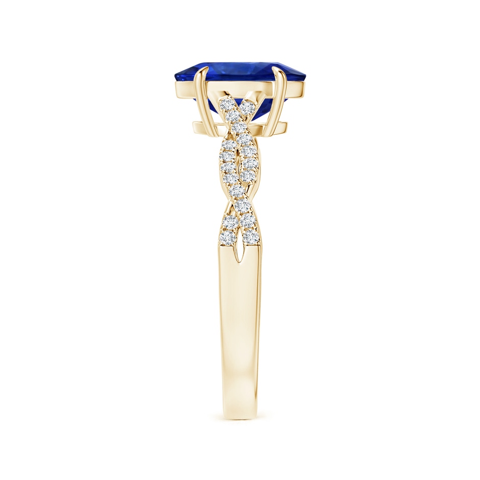 9.88x7.91x4.95mm AAA GIA Certified Claw-Set Oval Sapphire Twisted Shank Ring with Diamonds in Yellow Gold side 399