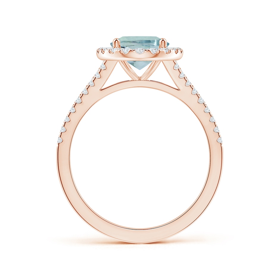 9.91x7.81x5.24mm AA GIA Certified Oval Aquamarine Split Shank Halo Ring in 18K Rose Gold side 199