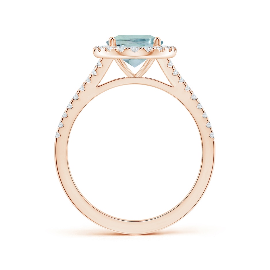 9.91x7.81x5.24mm AA GIA Certified Oval Aquamarine Split Shank Halo Ring in 9K Rose Gold side 199