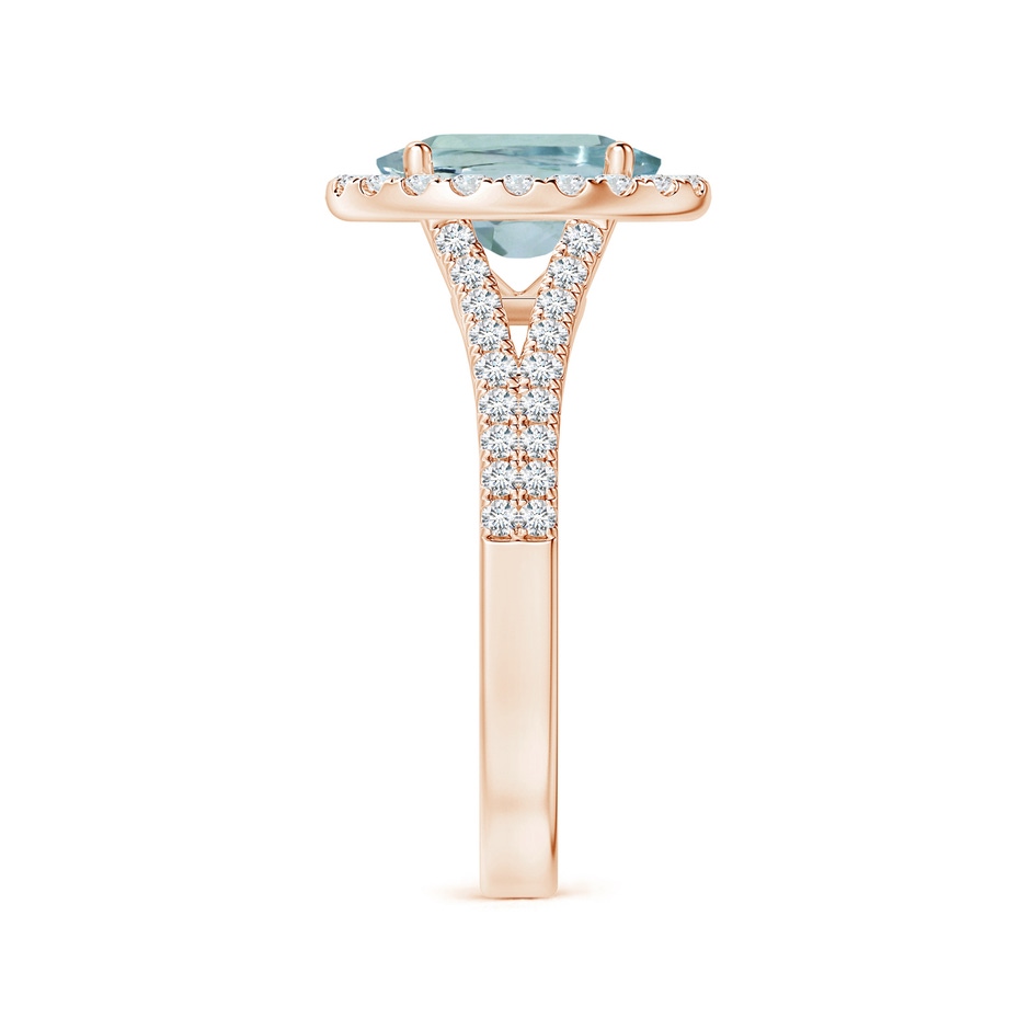 9.91x7.81x5.24mm AA GIA Certified Oval Aquamarine Split Shank Halo Ring in 9K Rose Gold side 399