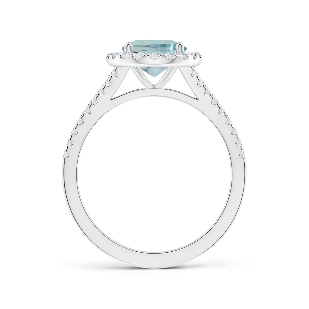 9.91x7.81x5.24mm AA GIA Certified Oval Aquamarine Split Shank Halo Ring in White Gold Side 199