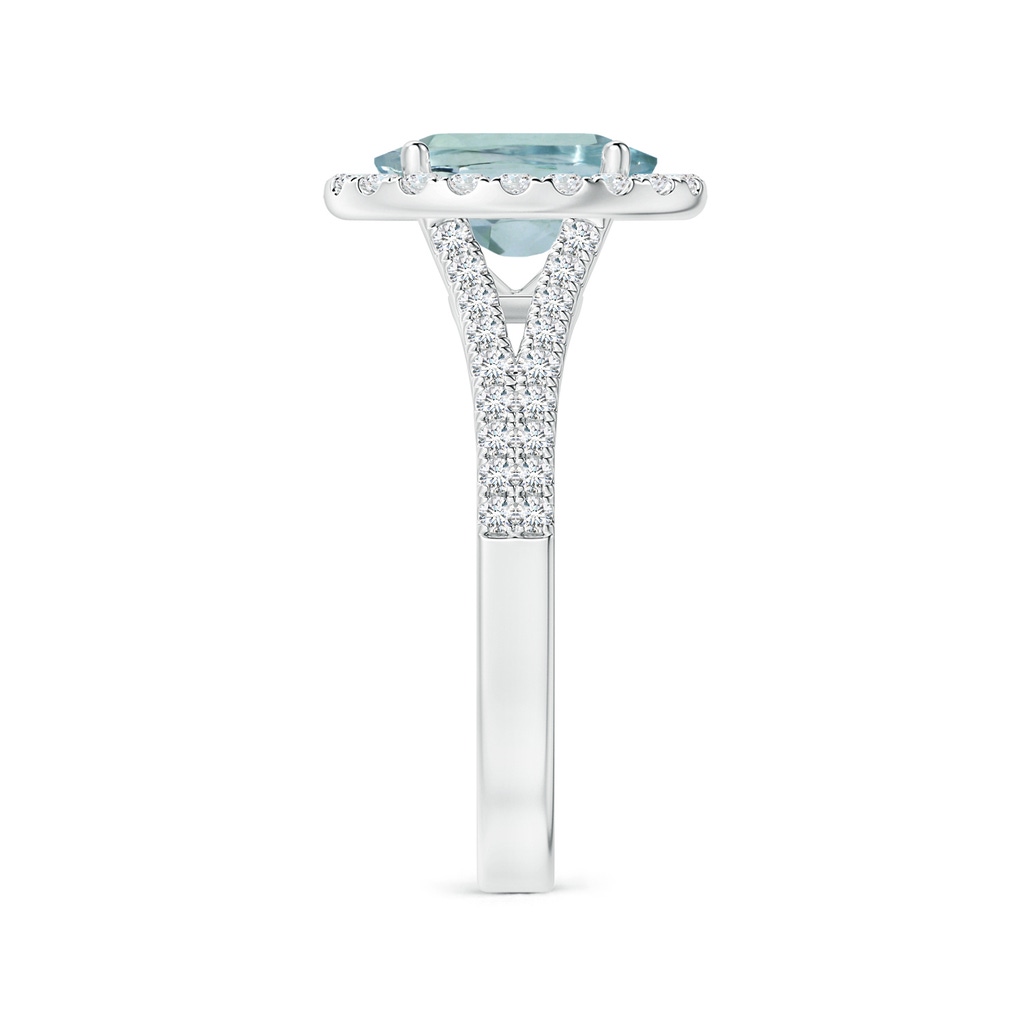 9.91x7.81x5.24mm AA GIA Certified Oval Aquamarine Split Shank Halo Ring in White Gold Side 399