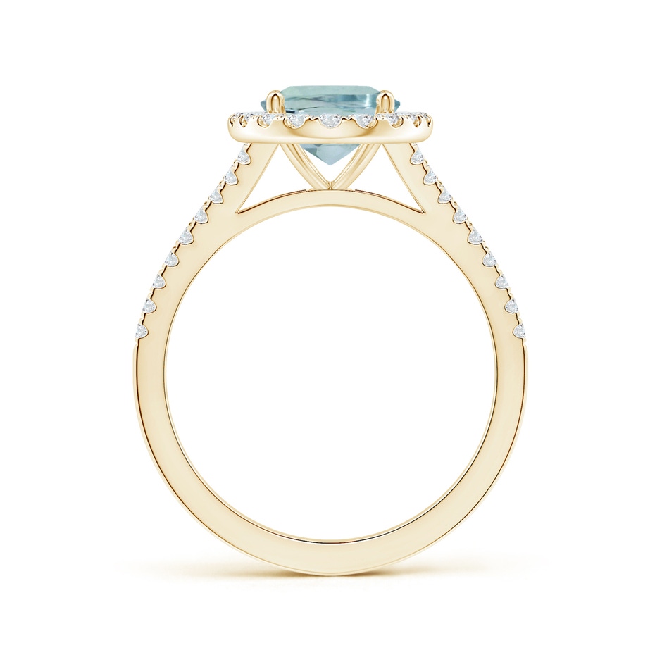 9.91x7.81x5.24mm AA GIA Certified Oval Aquamarine Split Shank Halo Ring in Yellow Gold side 199