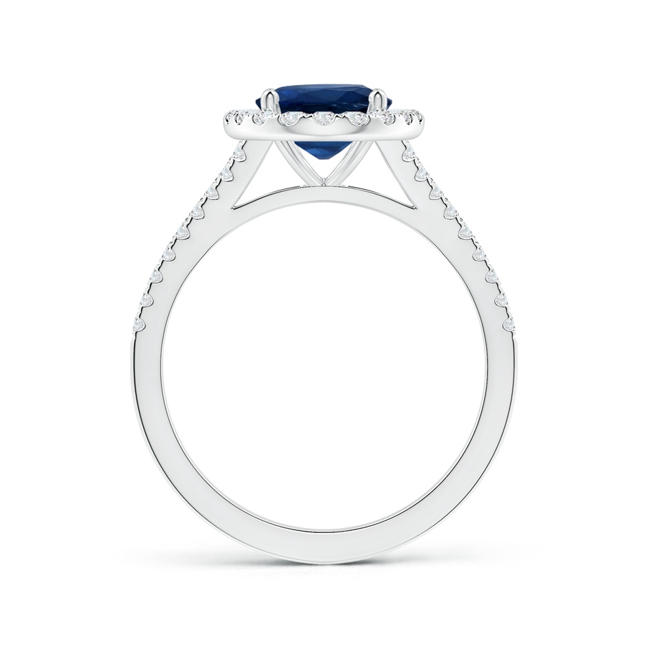 10.45x8.17x4.81mm AA GIA Certified Oval Sapphire Halo Split Shank Ring with Diamonds in 18K White Gold side-1