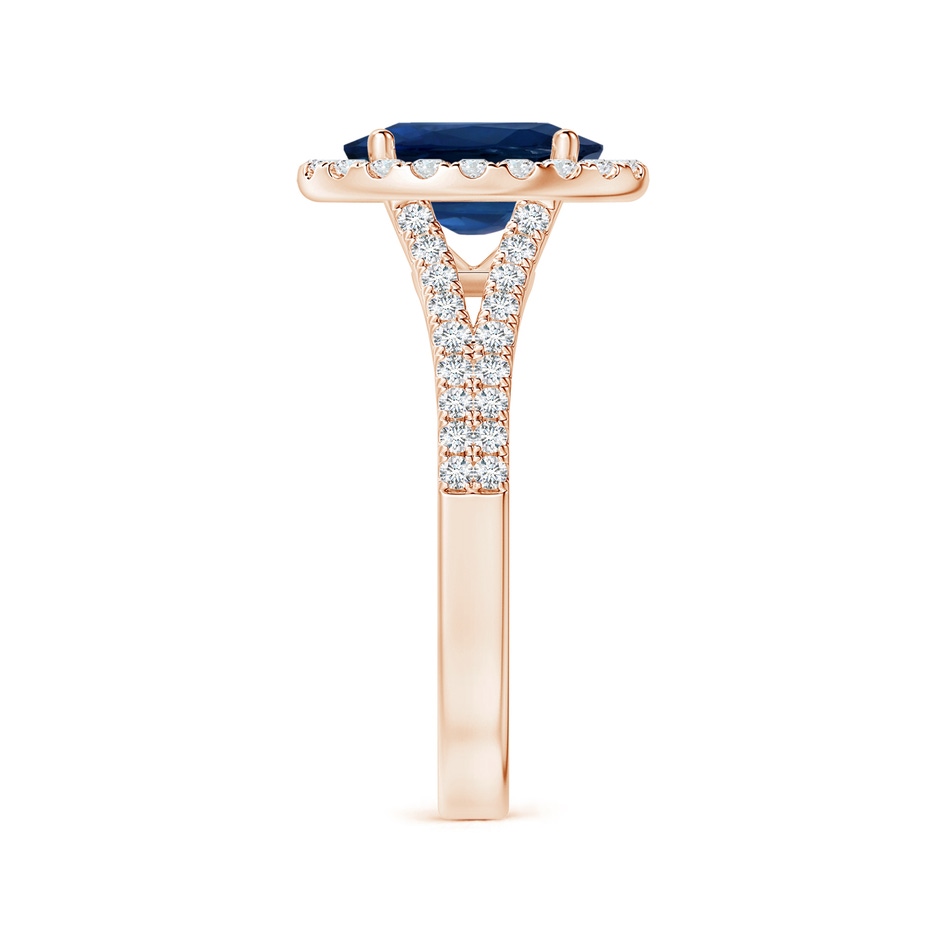 10.45x8.17x4.81mm AA GIA Certified Oval Sapphire Halo Split Shank Ring with Diamonds in Rose Gold side-2