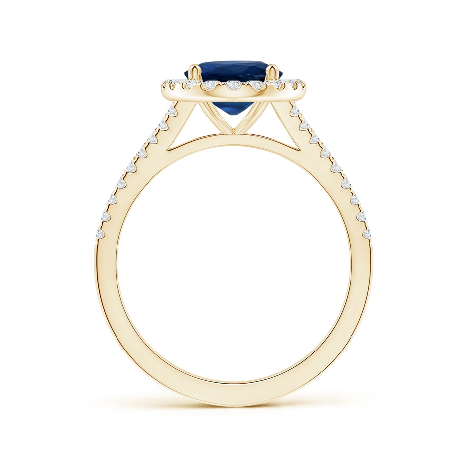 10.45x8.17x4.81mm AA GIA Certified Oval Sapphire Halo Split Shank Ring with Diamonds in Yellow Gold side-1