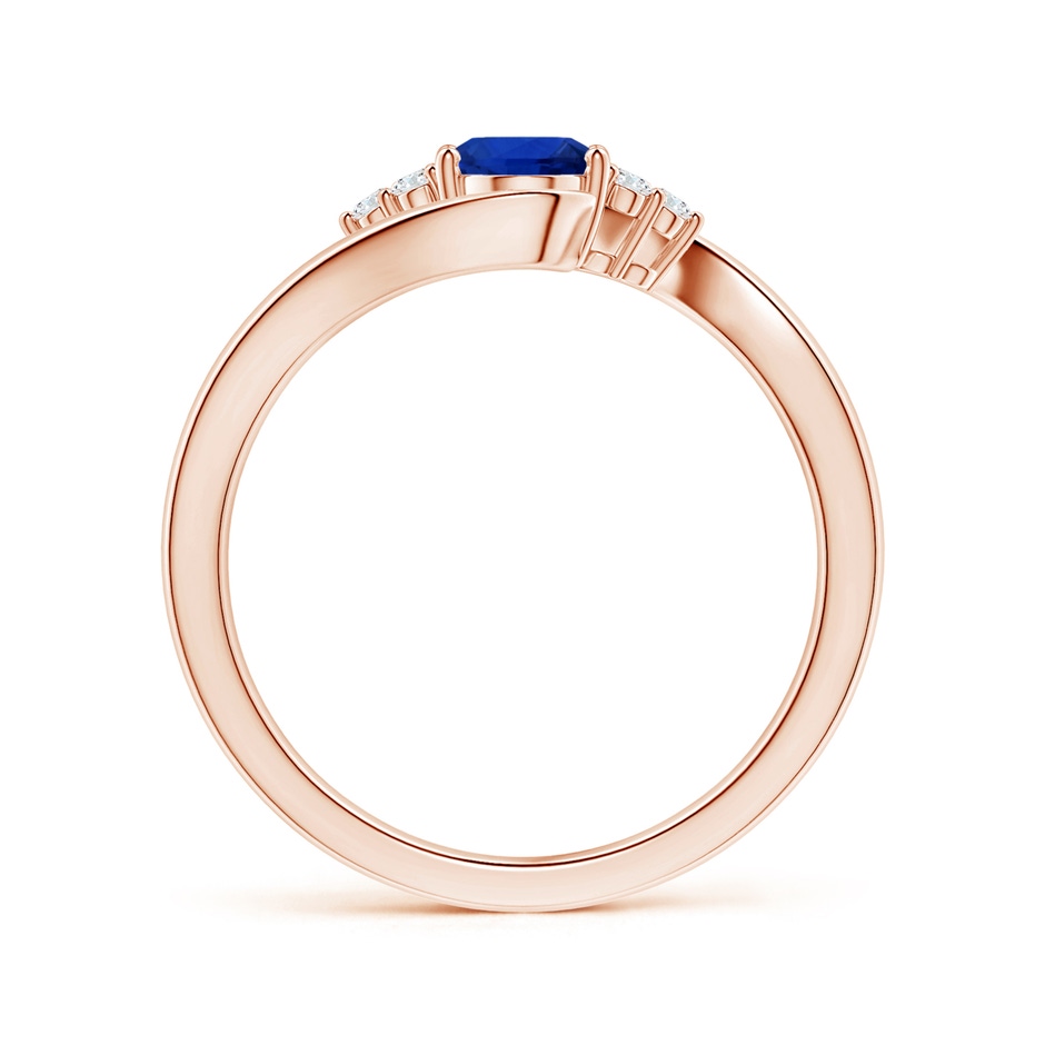 7.87x5.85x3.74mm AAAA GIA Certified Oval Blue Sapphire Bypass Ring with Side Diamonds in 18K Rose Gold side 199