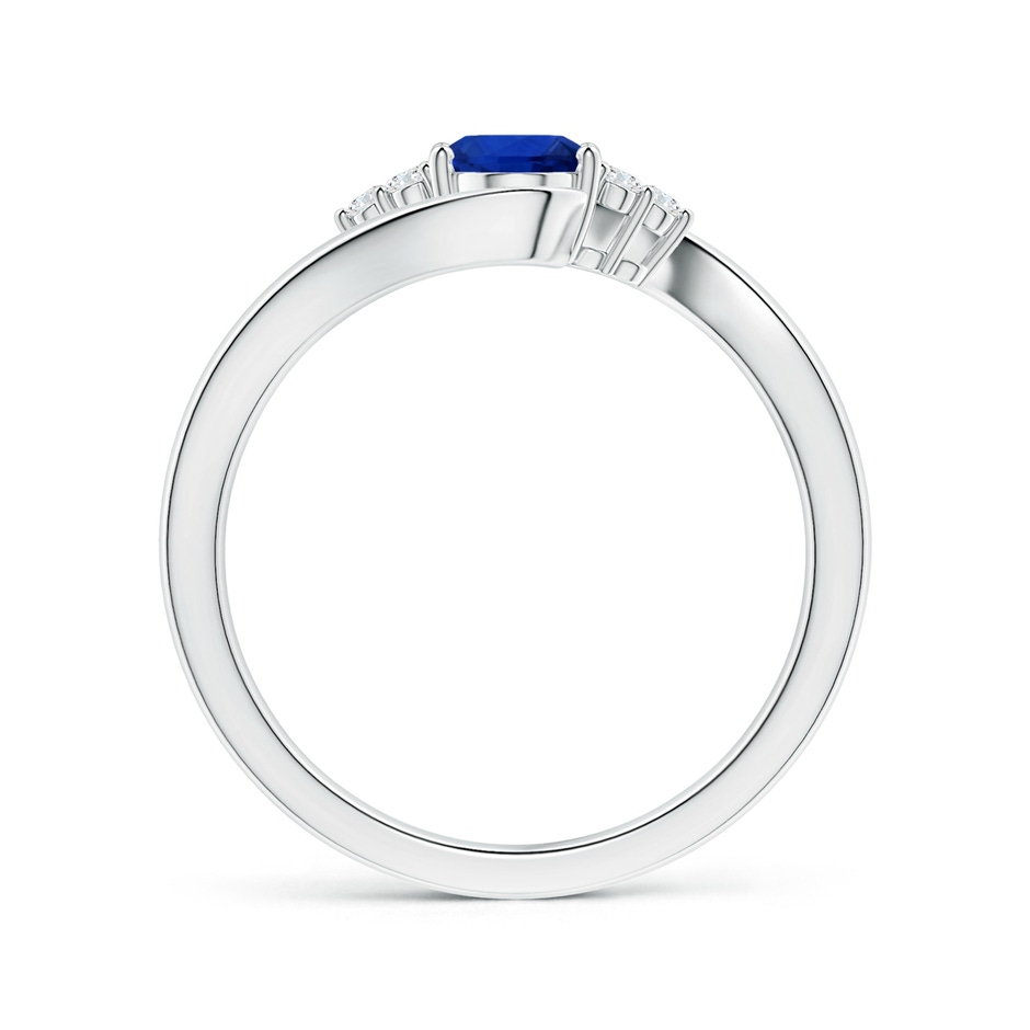 7.87x5.85x3.74mm AAAA GIA Certified Oval Blue Sapphire Bypass Ring with Side Diamonds in White Gold side 199