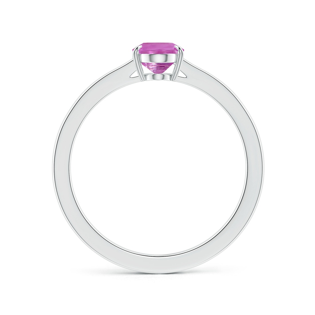 8.19x6.15x2.72mm AAAA Claw-Set Solitaire Oval Pink Sapphire Reverse Tapered Shank Ring in White Gold Side 199