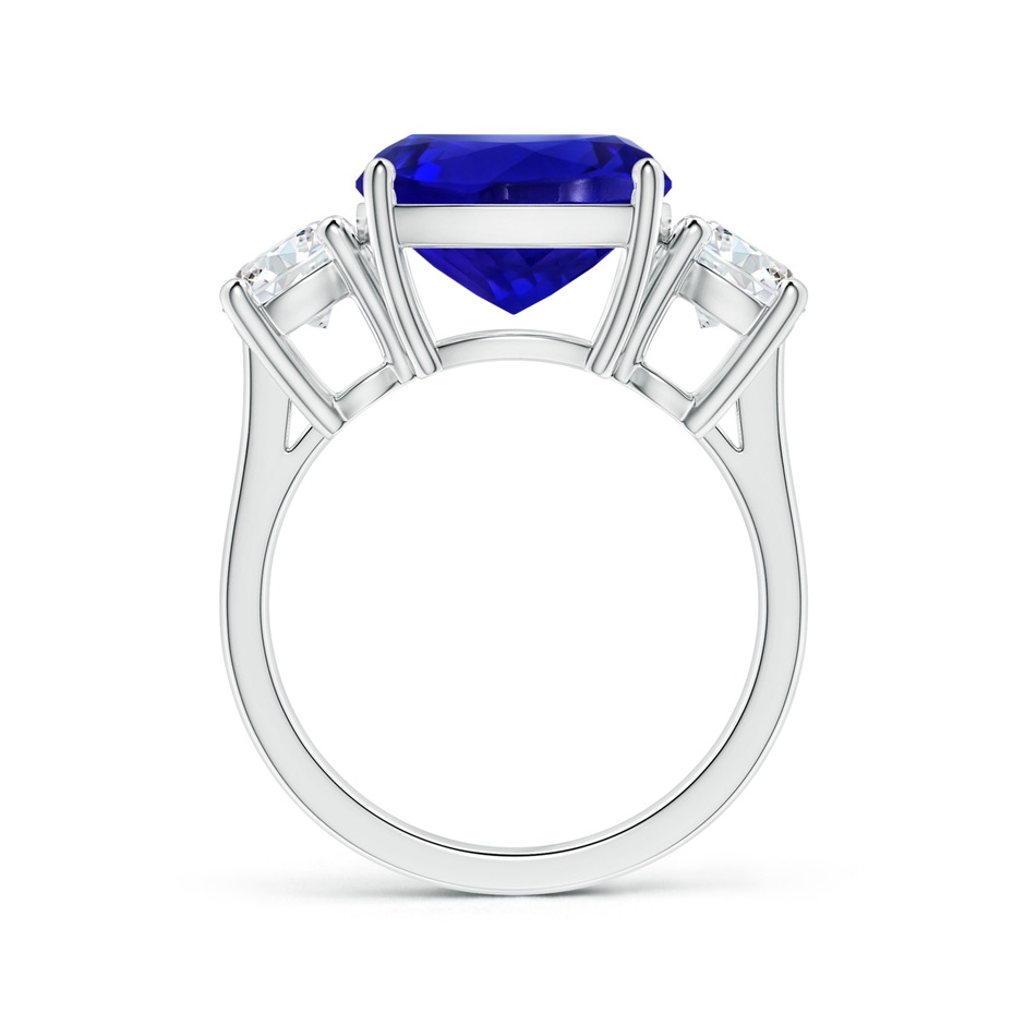 12.05x11.99x9.09mm AAAA GIA Certified Cushion Tanzanite Three Stone Ring with Diamonds in 18K White Gold side 199