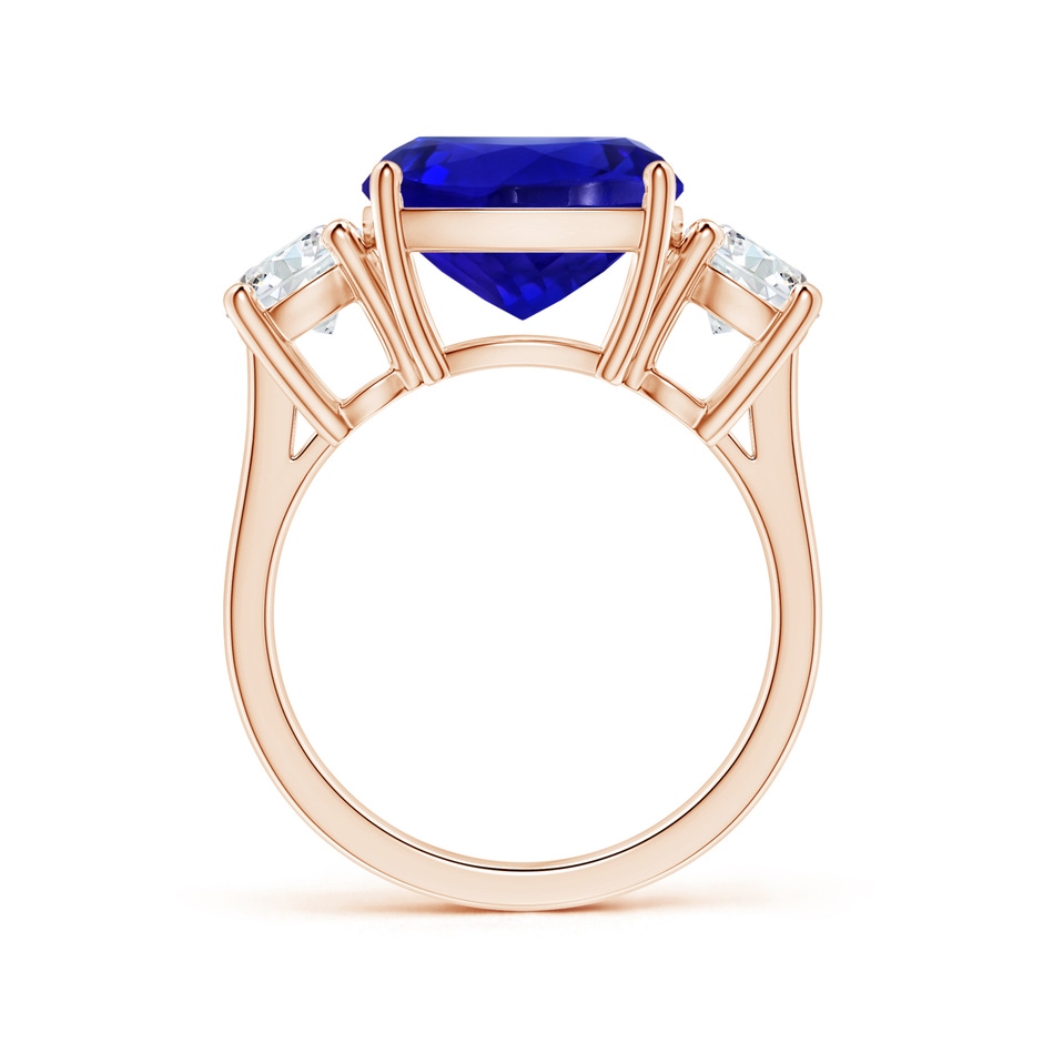 12.05x11.99x9.09mm AAAA GIA Certified Cushion Tanzanite Three Stone Ring with Diamonds in Rose Gold side 199