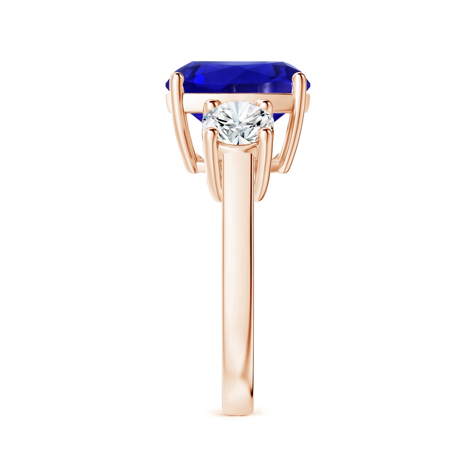 12.05x11.99x9.09mm AAAA GIA Certified Cushion Tanzanite Three Stone Ring with Diamonds in Rose Gold side 399