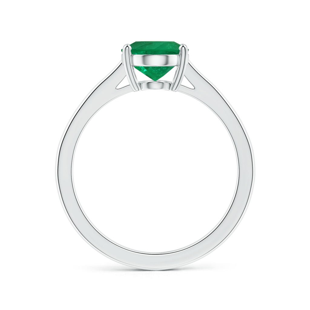 9x7.5mm AAA Prong-Set GIA Certified Solitaire Oval Columbian Emerald Reverse Tapered Shank Ring in White Gold Side-1