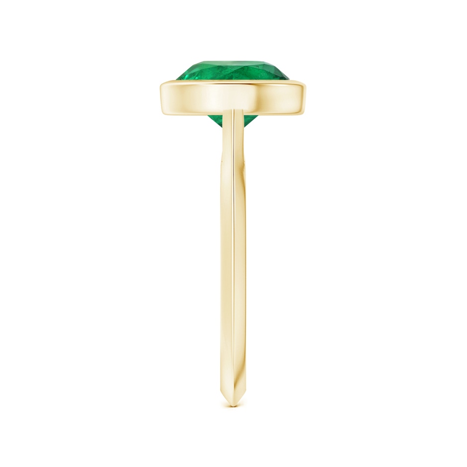 8.78-8.89x5.90mm AAA Bezel-Set GIA Certified Solitaire Round Emerald Knife-Edged Shank Ring in 18K Yellow Gold side 399