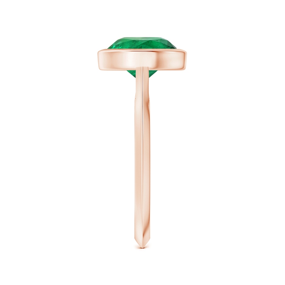 8.92x8.80mm AAA Bezel-Set GIA Certified Solitaire Round Emerald Knife-Edged Shank Ring in 18K Rose Gold side 399