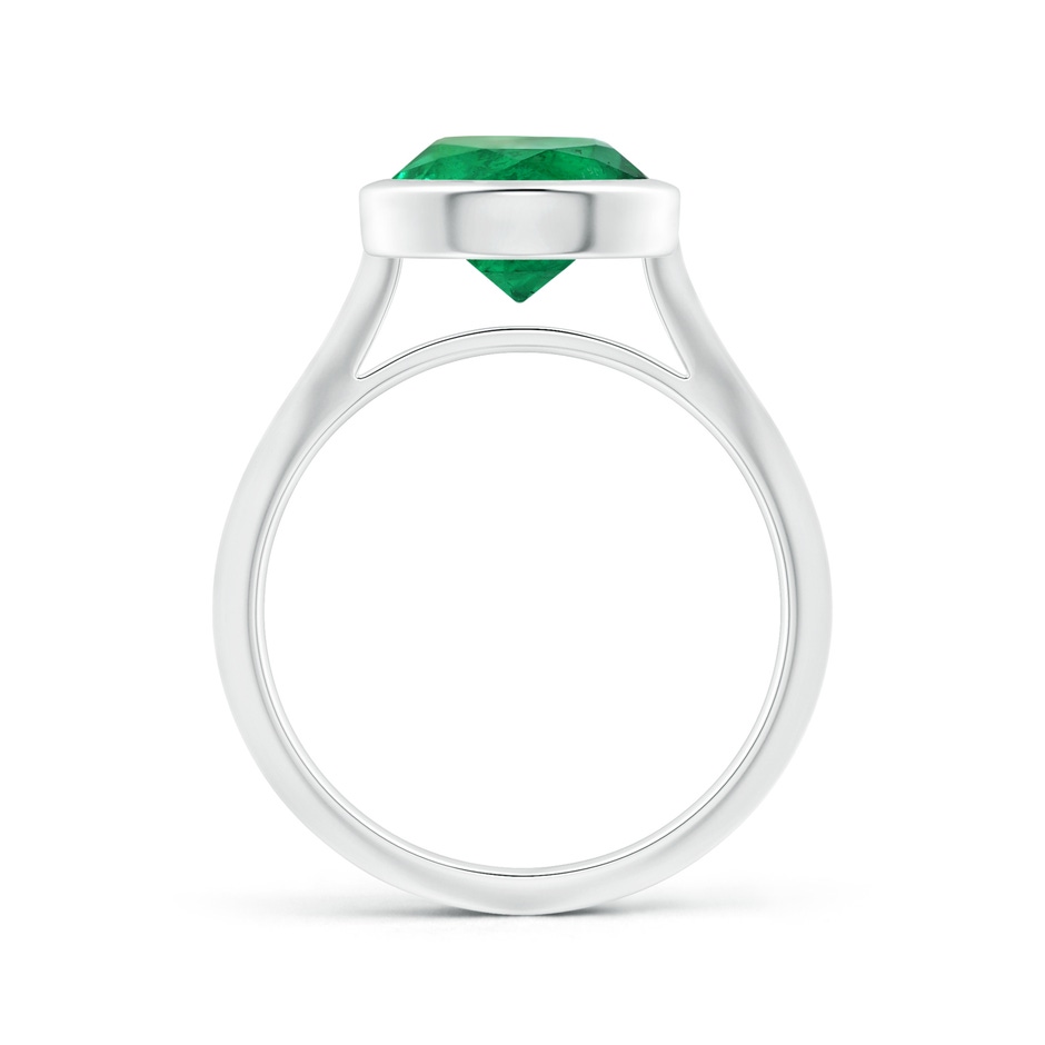 8.92x8.80mm AAA Bezel-Set GIA Certified Solitaire Round Emerald Knife-Edged Shank Ring in P950 Platinum side 199