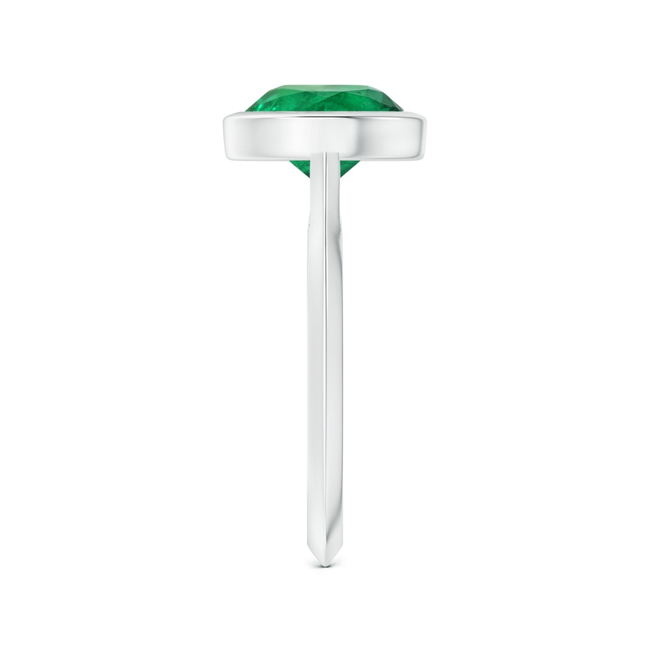 8.92x8.80mm AAA Bezel-Set GIA Certified Solitaire Round Emerald Knife-Edged Shank Ring in P950 Platinum side 399