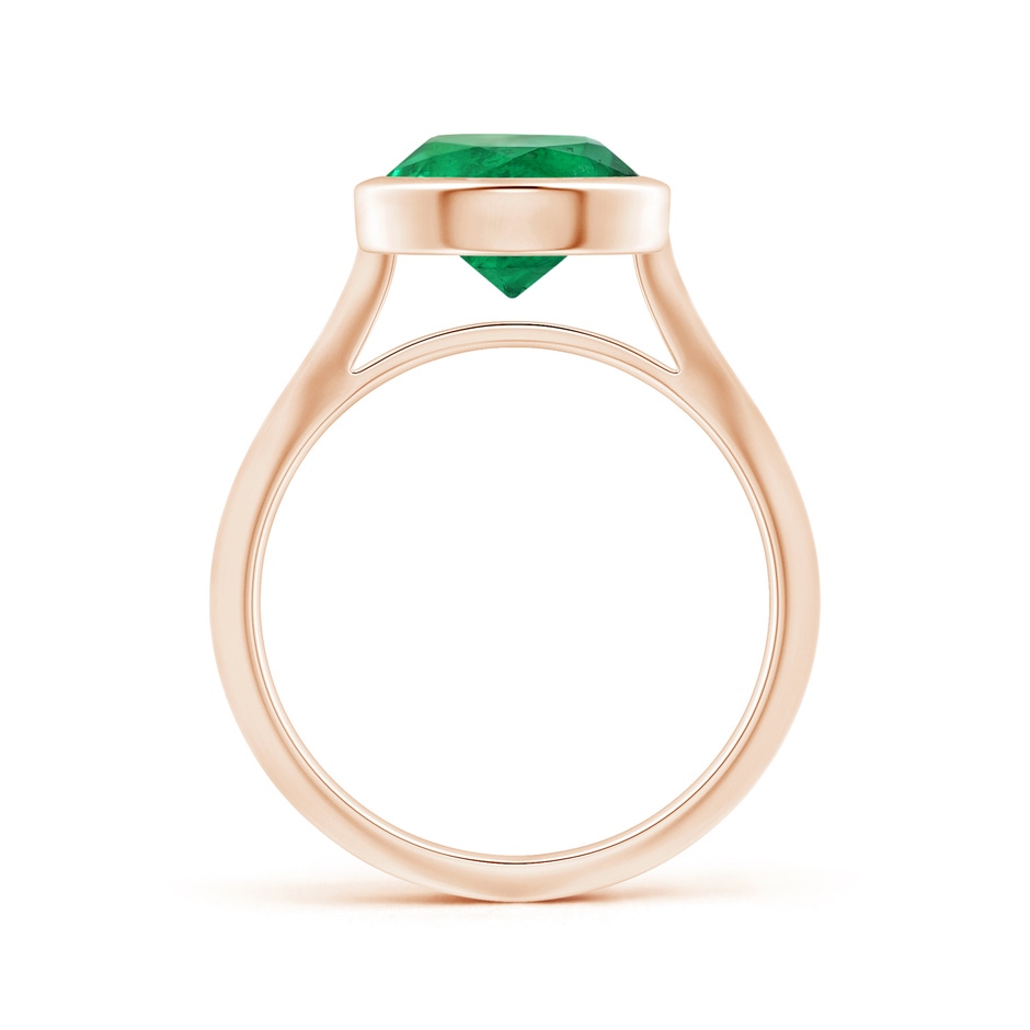 8.92x8.80mm AAA Bezel-Set GIA Certified Solitaire Round Emerald Knife-Edged Shank Ring in Rose Gold side 199