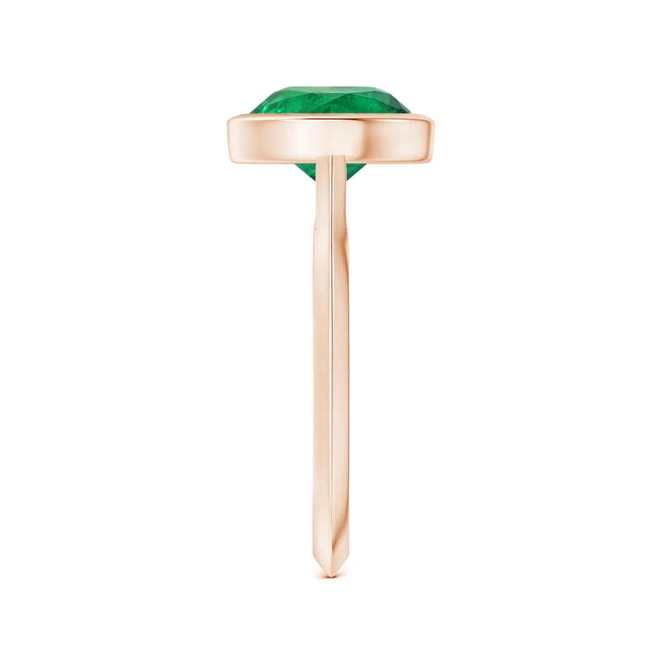 8.92x8.80mm AAA Bezel-Set GIA Certified Solitaire Round Emerald Knife-Edged Shank Ring in Rose Gold side 399