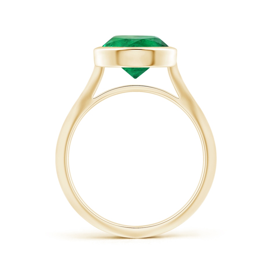8.92x8.80mm AAA Bezel-Set GIA Certified Solitaire Round Emerald Knife-Edged Shank Ring in Yellow Gold side 199