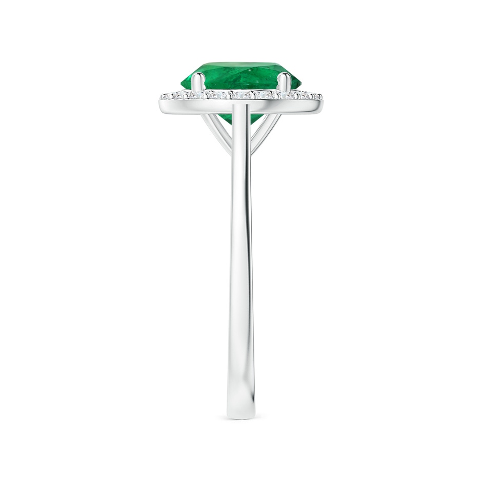 8.92x8.80mm AAA GIA Certified Round Emerald Reverse Tapered Shank Ring with Halo in P950 Platinum side-2