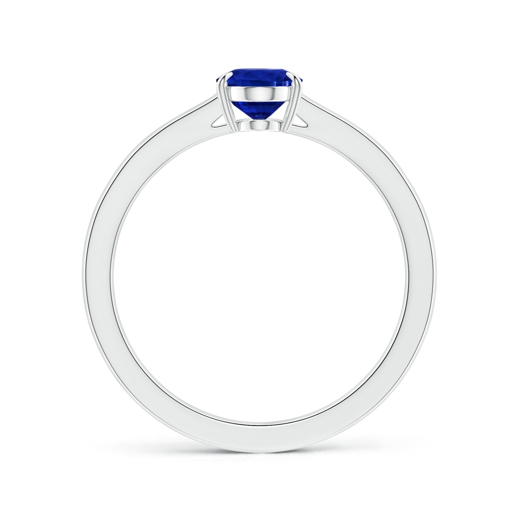 8.37x6.46x4.21mm AAA Claw-Set GIA Certified Oval Blue Sapphire Solitaire Ring  in 18K White Gold Side-1