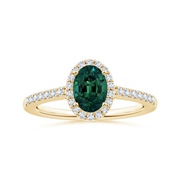 Side Stones Yellow Gold Teal Montana Sapphire Rings